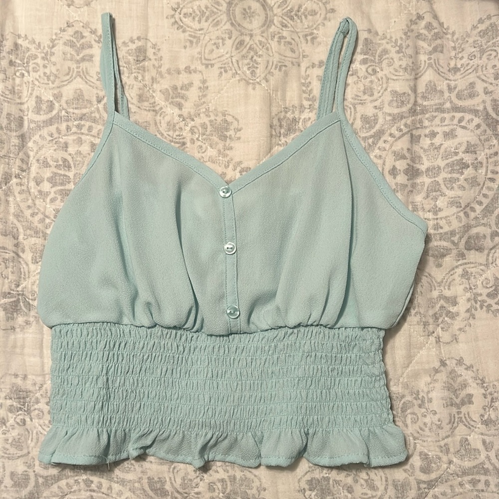 Teal crop top